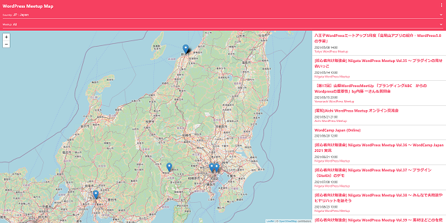 WordPress Meetup Map